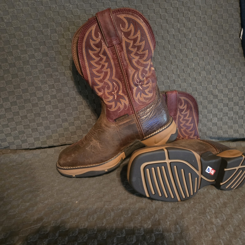 Tony Lama Brown and Burgundy Western Boots